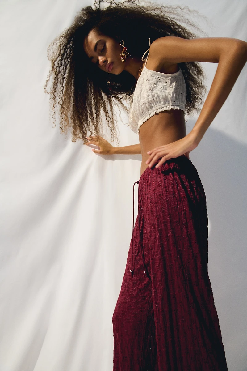 Lace-Look Drawstring Pants