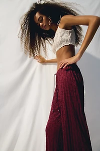 Lace-Look Drawstring Pants