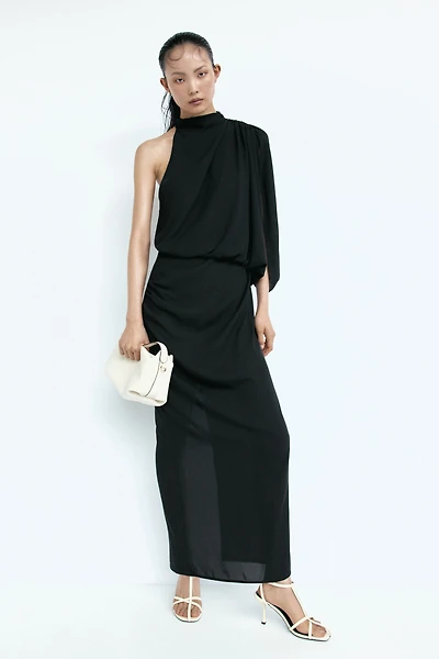Draped One-Shoulder Dress