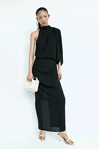 Draped One-Shoulder Dress