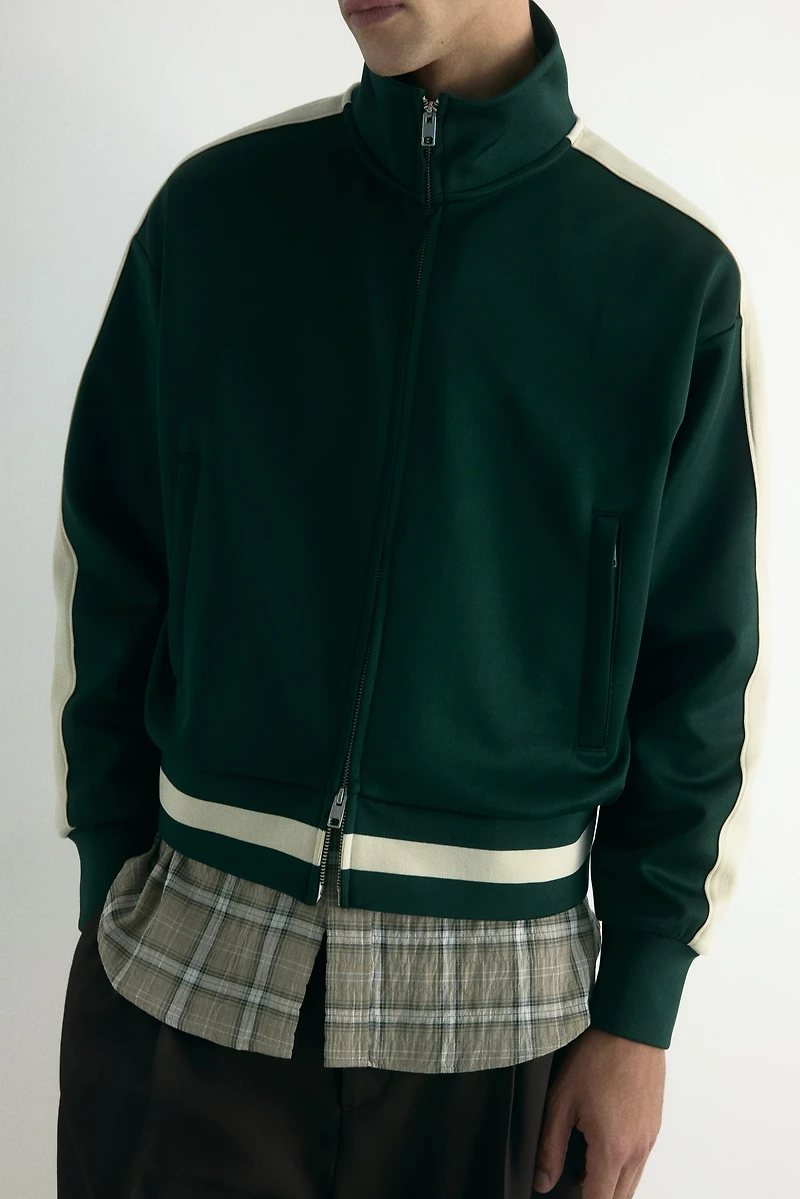 Loose-Fit Track Jacket with Side Stripes