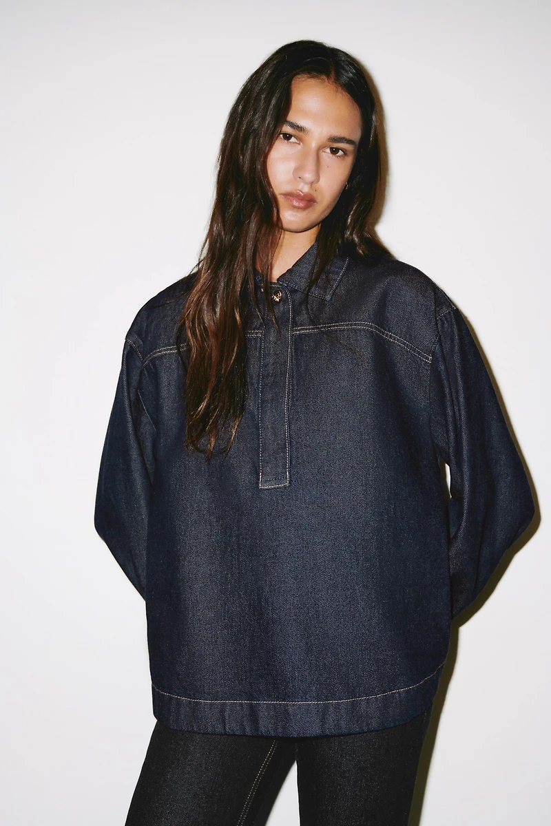 Denim Pullover Shirt