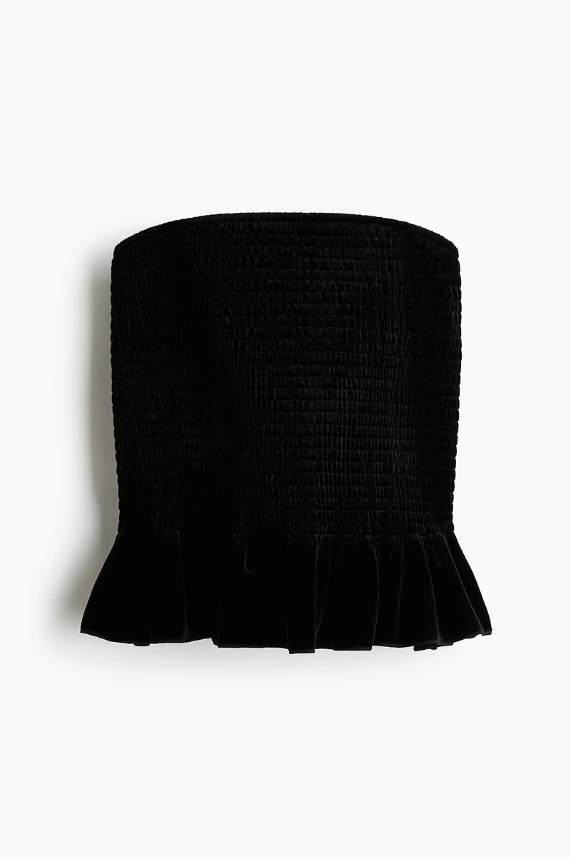 Haut bandeau en velours nid d'abeille