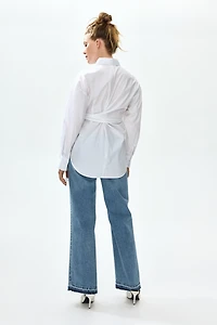 MAMA Tie-Detail Cotton Shirt
