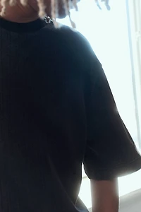 Boxy Fit Pointelle Jersey T-shirt