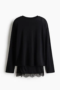 Layered Lace-Trimmed Top