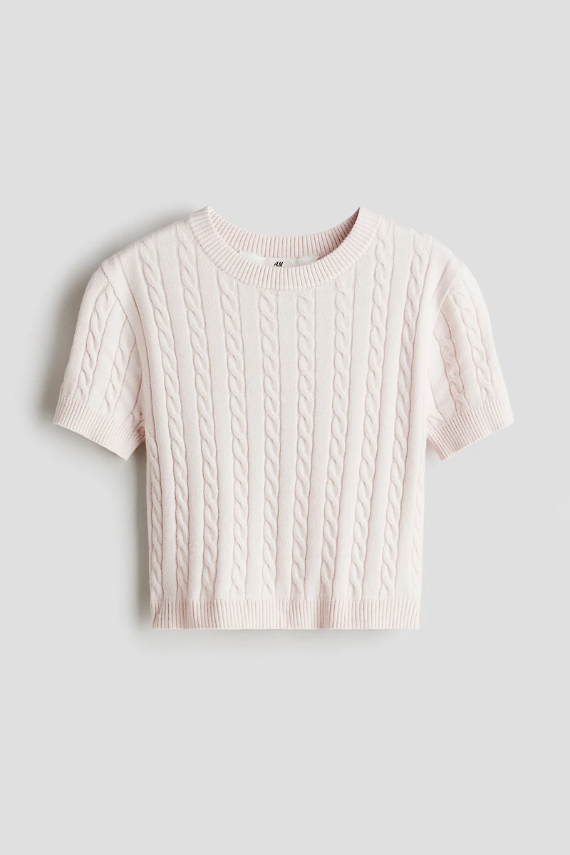 Short Cable-Knit Top