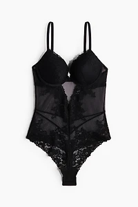 Lace Push-Up Thong Bodysuit