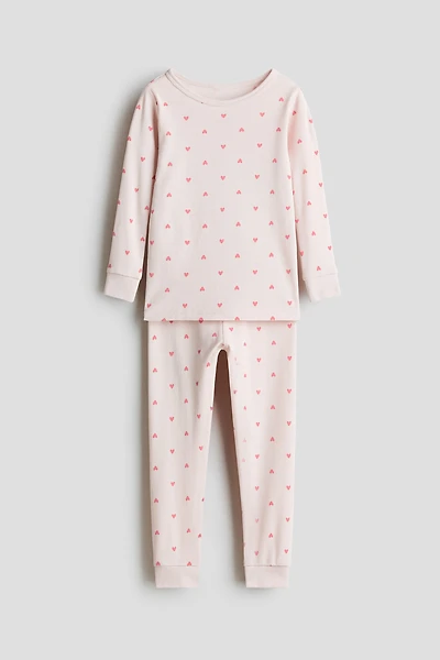 Snug-Fit Printed Cotton Pajamas