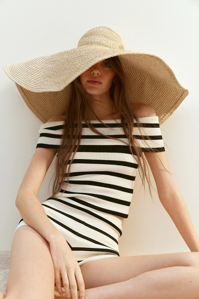Rib-Knit Off-the-Shoulder Top