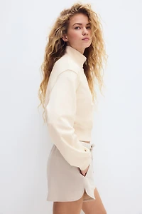 Cropped Sweatshirt Jacket