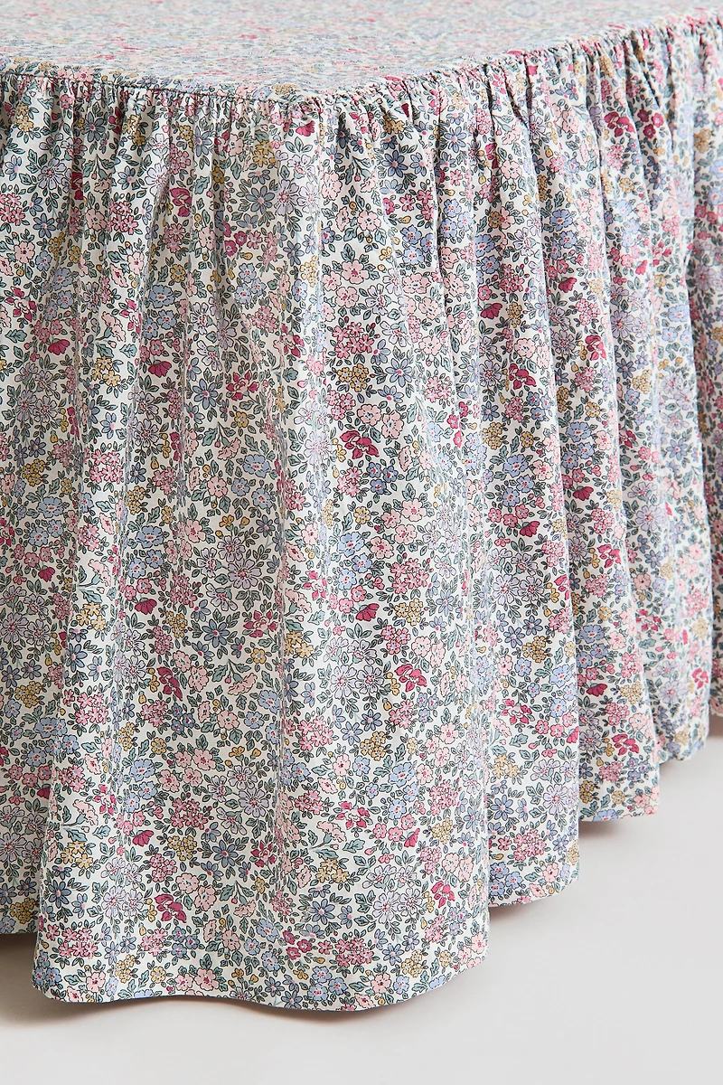 Ruffled Floral Cotton Bedskirt