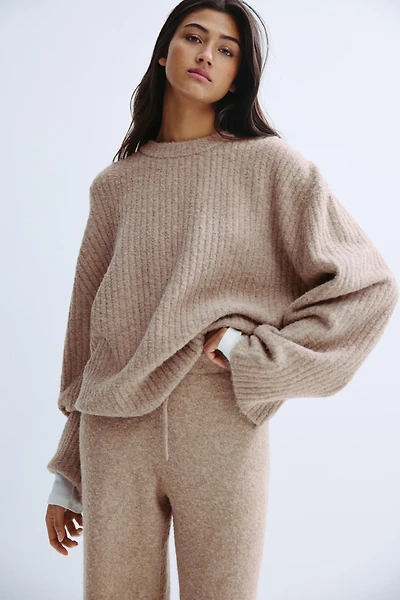 Rib-Knit Wool-Blend Sweater