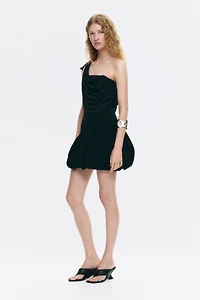 Draped One-Shoulder Dress