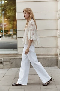 Jean large taille haute