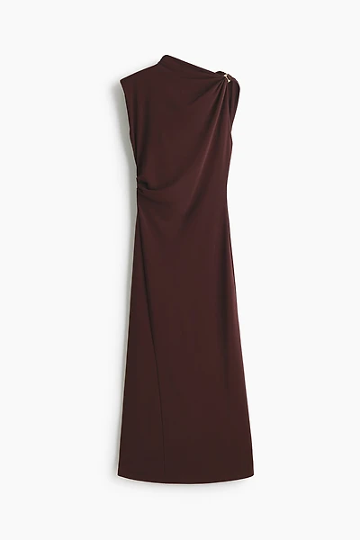 Draped-Detail Jersey Dress