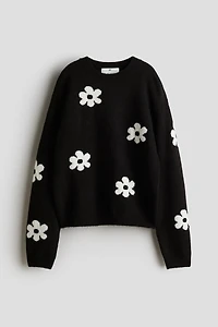 Loose-Fit Motif-Detail Sweater