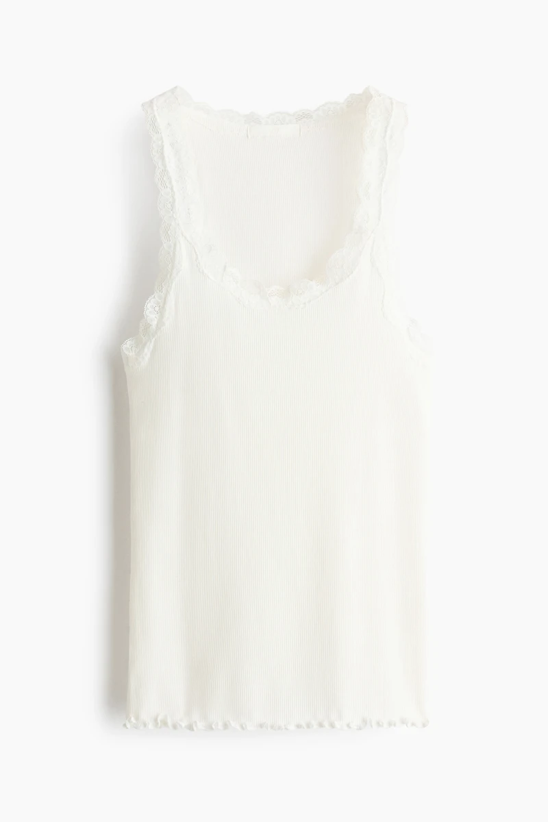 Camisole en viscose mélangée avec dentelle