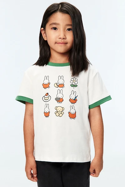 Cotton T-Shirt with Printed Motif