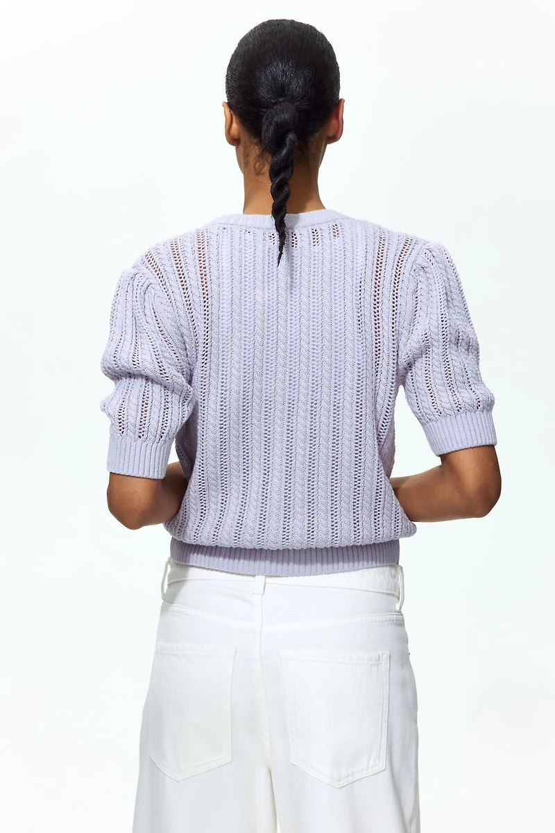 Pointelle-Knit Cardigan