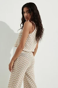Tie-Front Jacquard-Knit Vest