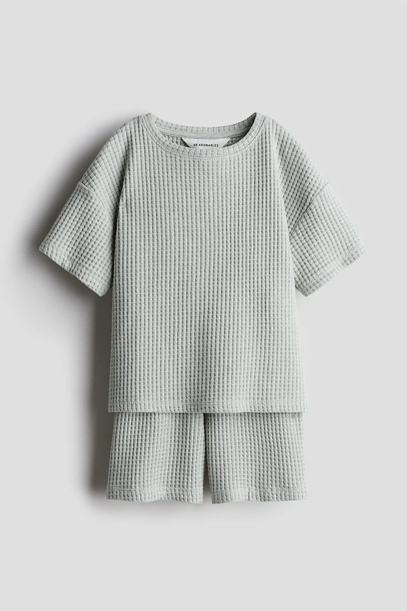 2-Piece Waffled Jersey Set