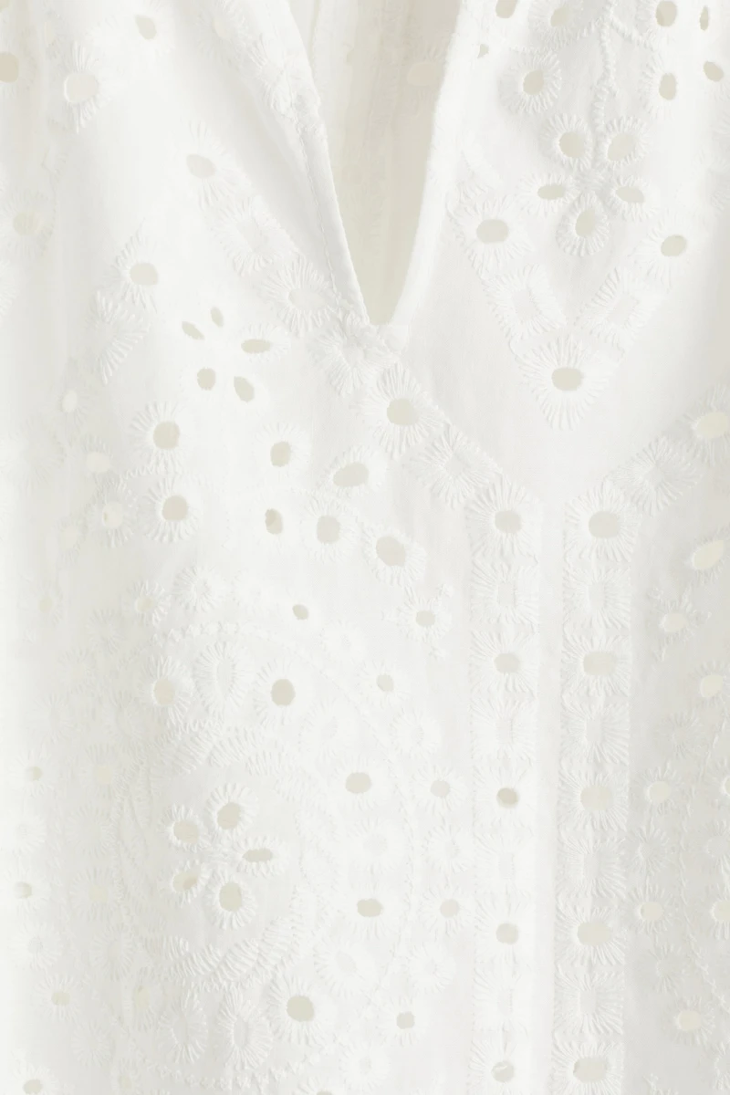 Blouse with Eyelet Embroidery
