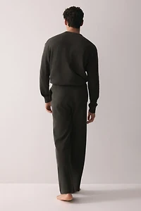 Waffled Cotton Pajama Shirt and Pants