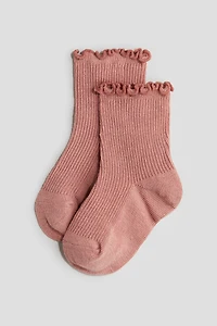 4-Pack Socks with Overlocked Trim