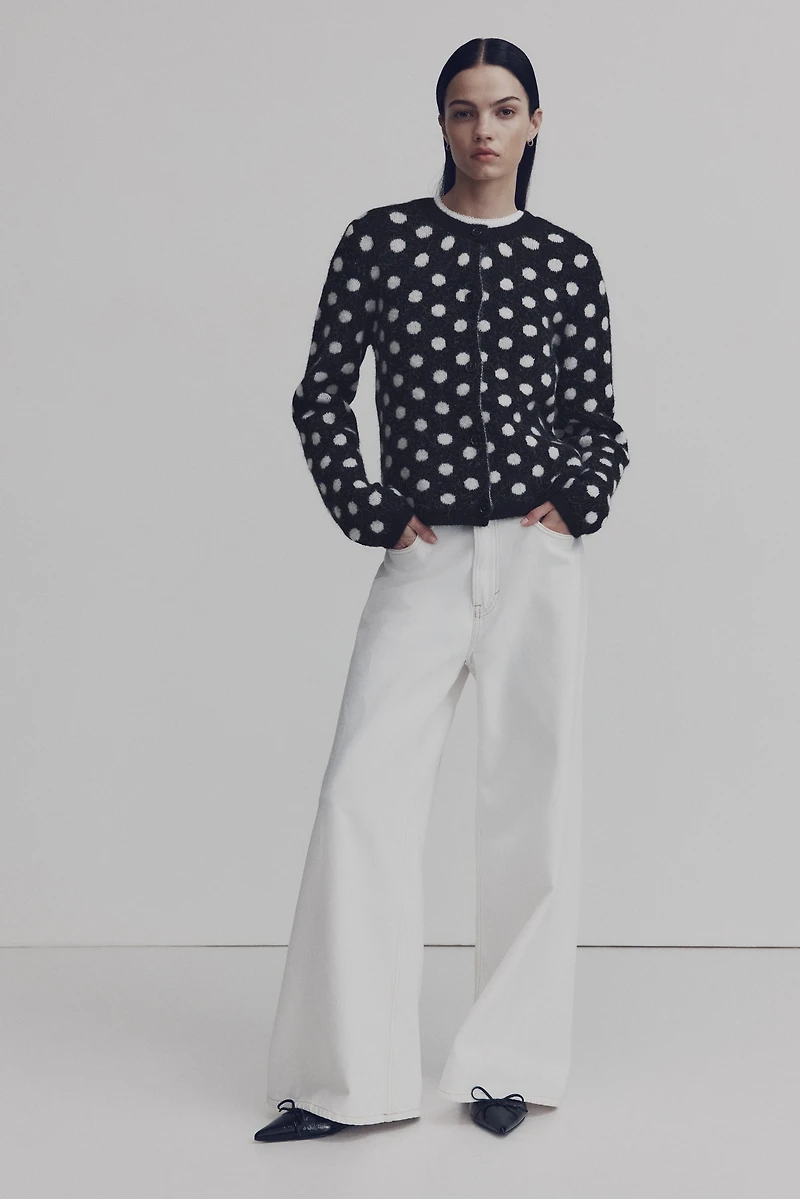 Jacquard-Knit Cardigan