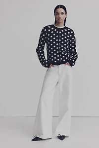 Jacquard-Knit Cardigan