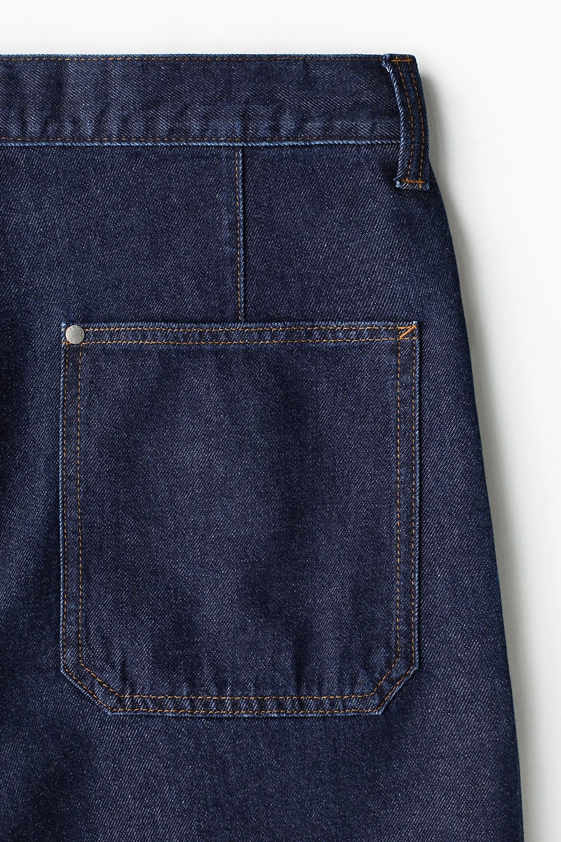 Baggy Pleated Denim Shorts