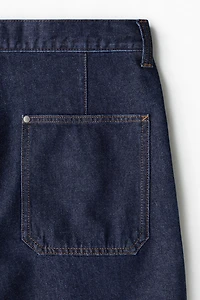 Baggy Pleated Denim Shorts