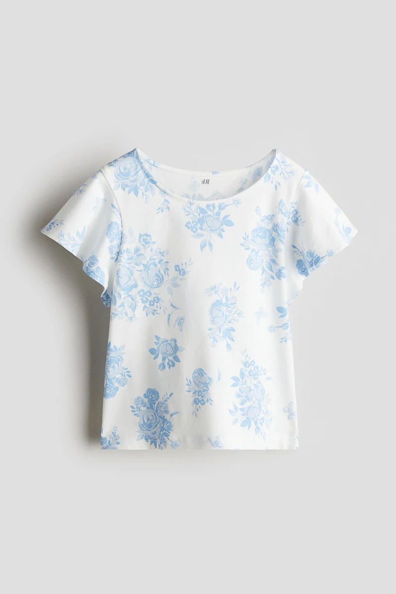 Flutter-Sleeved Cotton Top