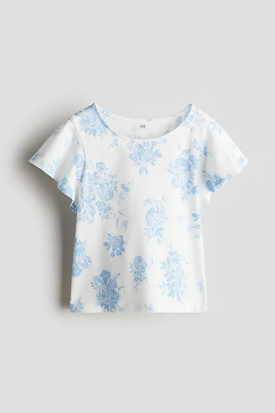 Flutter-Sleeved Cotton Top