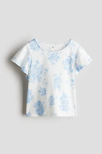 Flutter-Sleeved Cotton Top