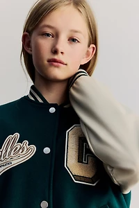 Appliquéd Baseball Jacket