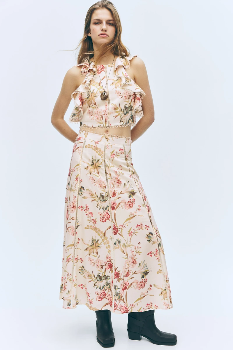 Sleeveless Linen-Blend Top