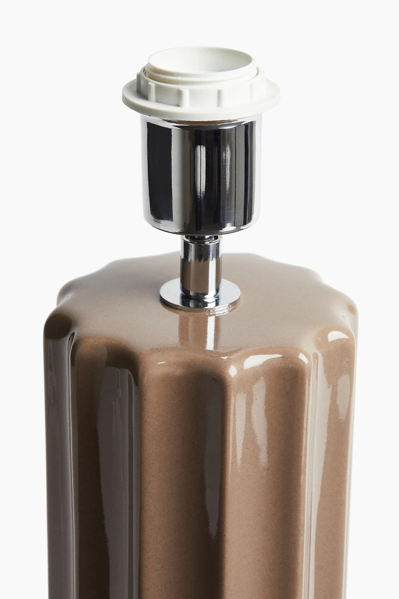 Pied de lampe cannelé en grès cérame