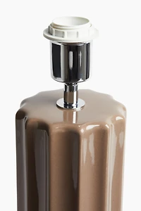 Pied de lampe cannelé en grès cérame