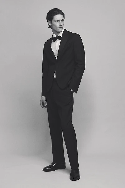 Slim-Fit Wool-Blend Tuxedo Pants
