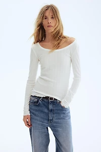 Haut en jersey pointelle