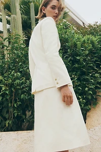 Frayed-Edge Wrap Skirt