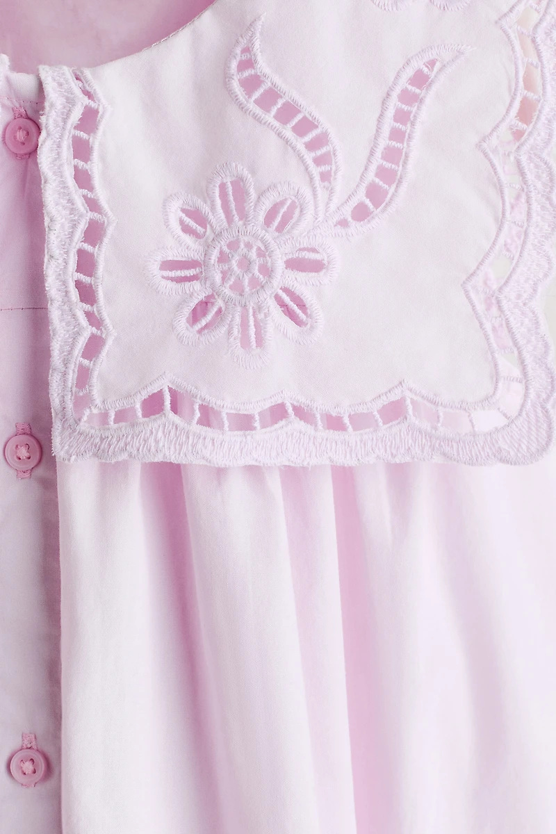 Cotton Dress with Sailor Collar