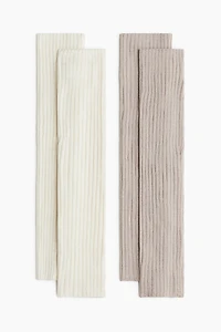 Lot de 2 paires jambières en tricot côtelé