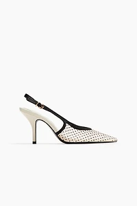 Heeled Mesh Slingbacks