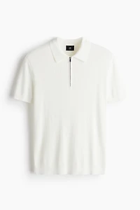 Polo près du corps avec col à fermeture éclair