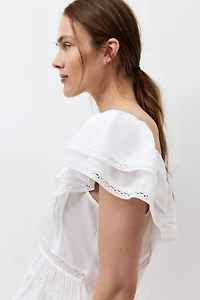 MAMA Lace-trimmed Nursing Blouse