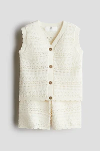 Ensemble 2 pièces en tricot de coton fantaisie