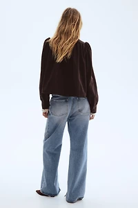 Puff-Sleeved Twill Jacket